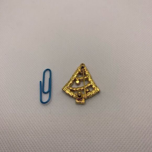 Rhinestone Christmas Tree Brooch - Picture 2 of 2